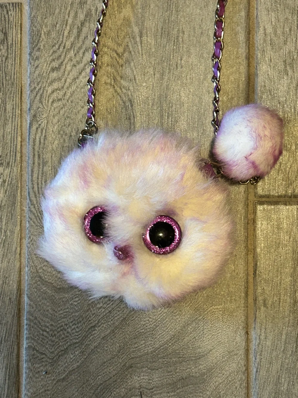 Ty Plush Light purple Fuzzy Kenya the Ostrich Crossbody Bag